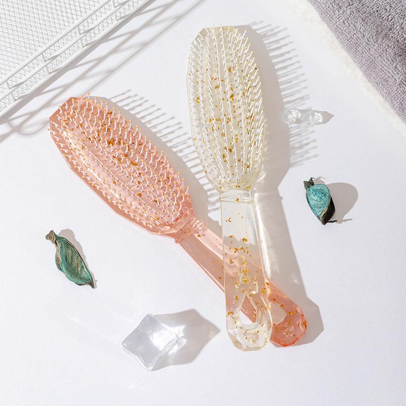1 plastic crystal scalp massage comb, anti-static massage brush, tangle free shower massage brush,Special for real hair wigs