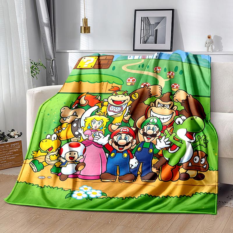 1pc Blanket Super Mario1 Print Design, Lightweight Blanket for Sofa, Bed- Soft &Warm, Gift for All Seasons like Christmas, Halloween