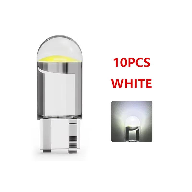 

Car LED T10 W5W Canbus Glass COB 6000k Reading Dome Lamp Indicator Marker Wedge License PlateLight Bulb 168 194 192 DC 12V White 5000K&WHITE