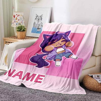 Customizable Anime A-AphmauS2 Throw Blanket – Personalized Name, All-Season Cozy Snug Blanket, Machine Washable, Personalized Blanket