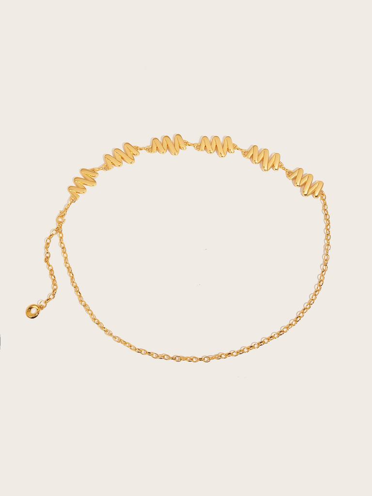 Light Luxury Caterpillar Waist Chain Women'S Niche Texture Retro Metal Belt Chain Accessories Retro