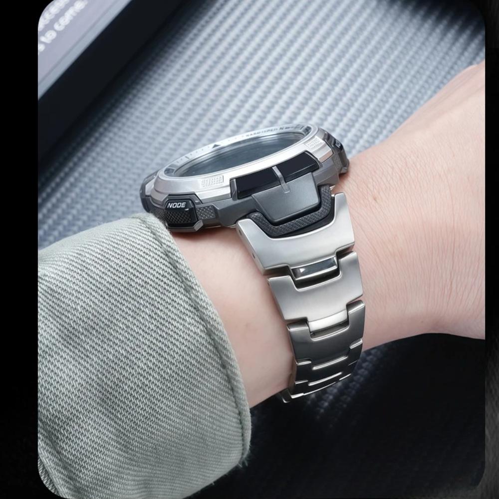 Voor Casio PRG-110T/Y PRW-1300Y Specifieke Titanium Band: Hoge Sterkte, Slijtvaste Buiten Wandel Vervangingsriem
