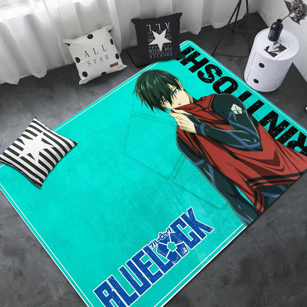 Blue Lock Room Mats Cheaper Anti-slip Modern Living Room Balcony Printed Household Carpets