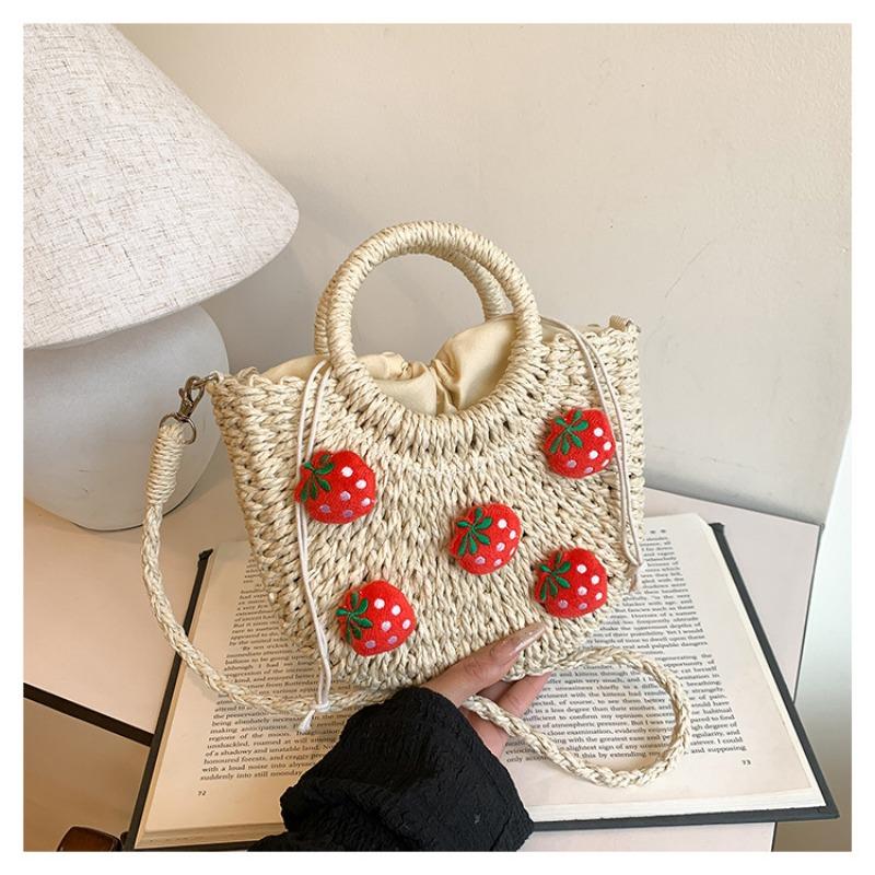Neue kleine frische Strohwebtasche Neue modische tragbare gewebte Tasche Erdbeer-Umhängetasche