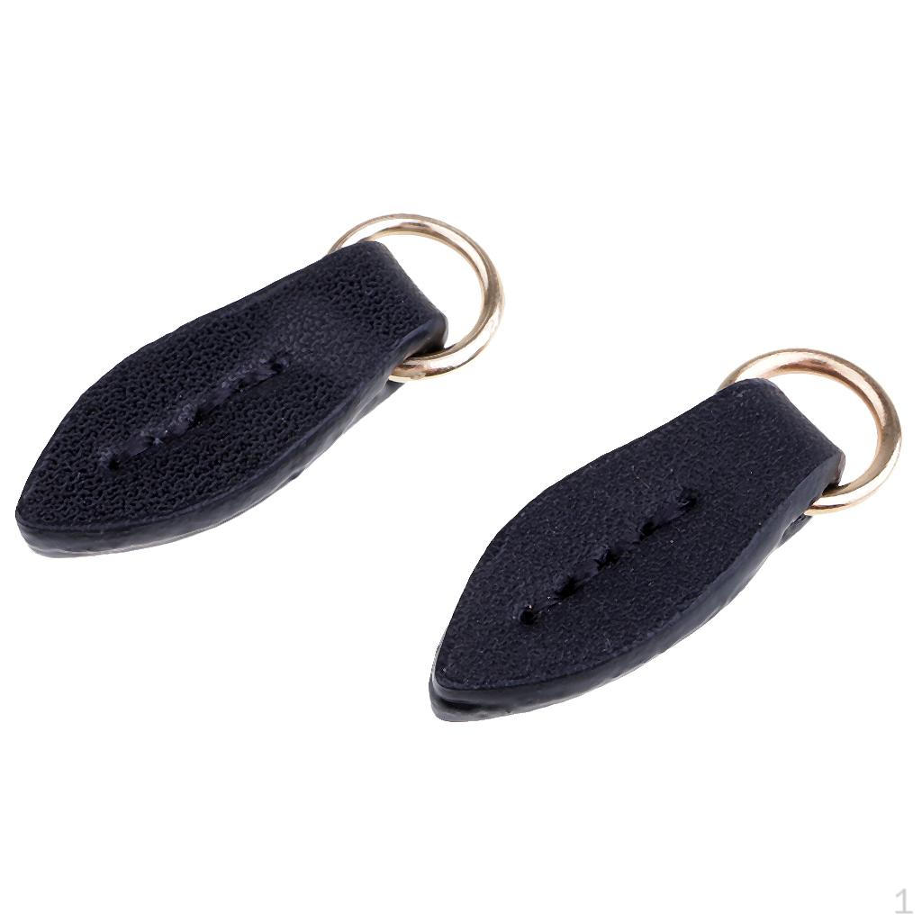 1 Set Leaf Shape Zipper Heads Leather Zip Pendant Puller For Luggage Handbags