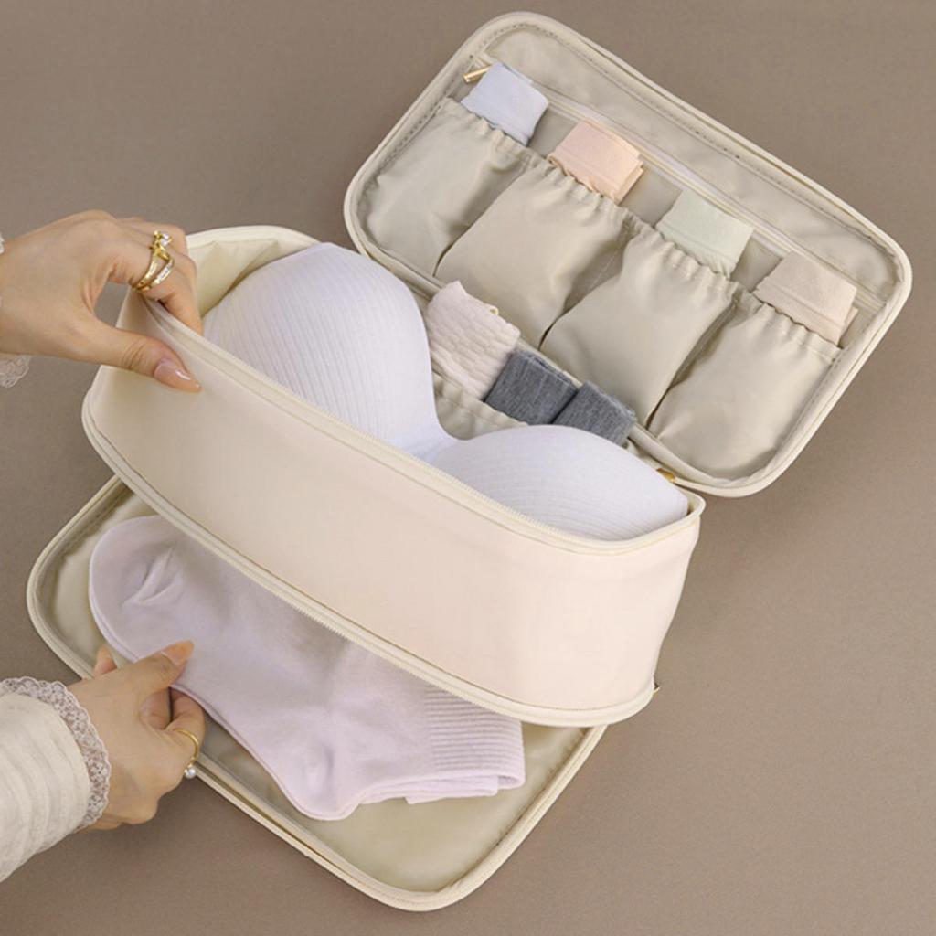 Travel Storage Bag Portable Underwear Pantyhose  Socks Organizing Pouch  Double Layer Large Capacity Luggage Bag Travel Essentials