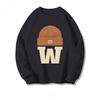 Women's Retro Plush Hoodie - Brown Round Neck Jacket for Autumn/Winter 2023