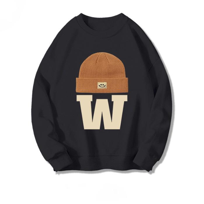 Women's Retro Plush Hoodie - Brown Round Neck Jacket for Autumn/Winter 2023