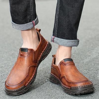 Men's Leather Casual Shoes Handmade Loafers Comfortable Men's Slip On Shoes Flat Moccasins Men's Sneakers