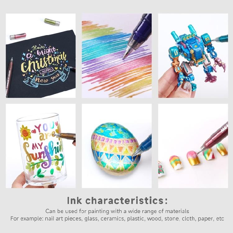 48 Color Metallic Gel Pen Multicolor Acrylic Gel Pen For Artist Student Journaling Sketching And Creative Art Project