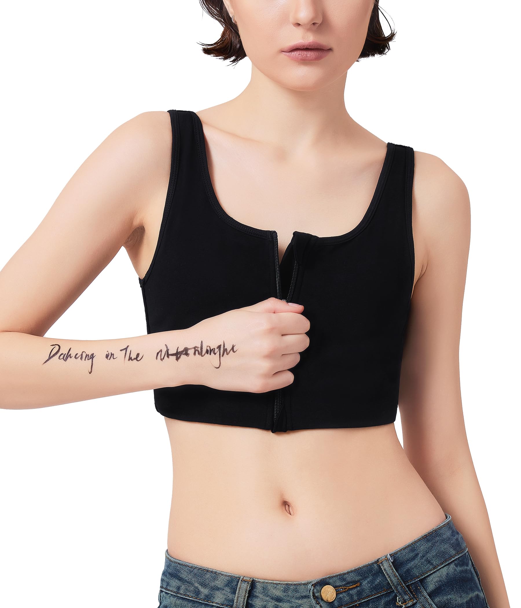 

CtriLady Sports Стабильный и Майка Кимоно Японский Стиль Бюстгальтер Женский Бюстгальтер для Уменьшения Груди, Меньший, Топ, Формирующее Белье, Топ, Нижнее Белье, (Л, Черный) чёрный