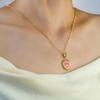 European-American Retro Heart Pendant Titanium Necklace