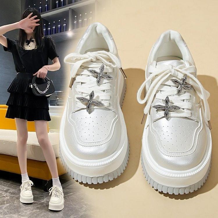 Fashion Shoes Women Casual Sneakers Platform Woman-shoes Tennis Female Heels Thick Sole Roses Trainers Fashion 2024 Rubber Microfiber