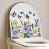 Bathroom Toilet Seat Sticker Self-Adhesive Floral Butterfly Decals Toilet Stickers For Cistern Bathroom Wc Restroom Decor