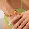 18K Gold INS-Style Open Bangle: Non-Fading Stainless Steel Women's Jewelry