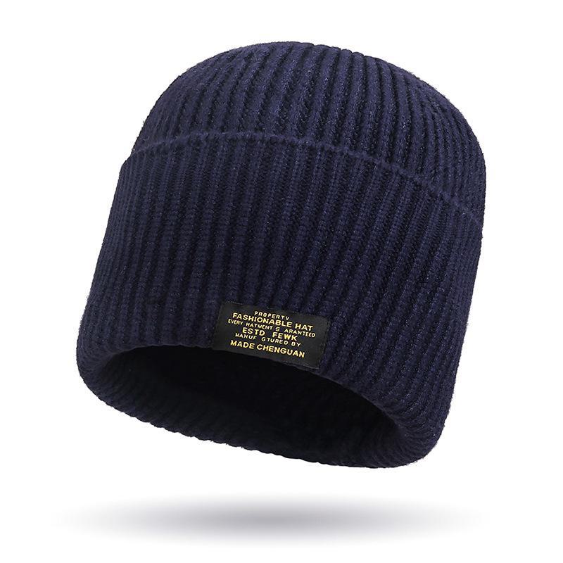 

Зимняя вязаная балаклава: Унисекс, двухкомпонентная теплая шерстяная шапка и маска One Size тёмно-синий