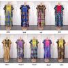 African Plus Size Embroidered Print Long Dress for Women