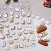 5D Embossed Snowman & Christmas Tree Nail Art Stickers - Style AA