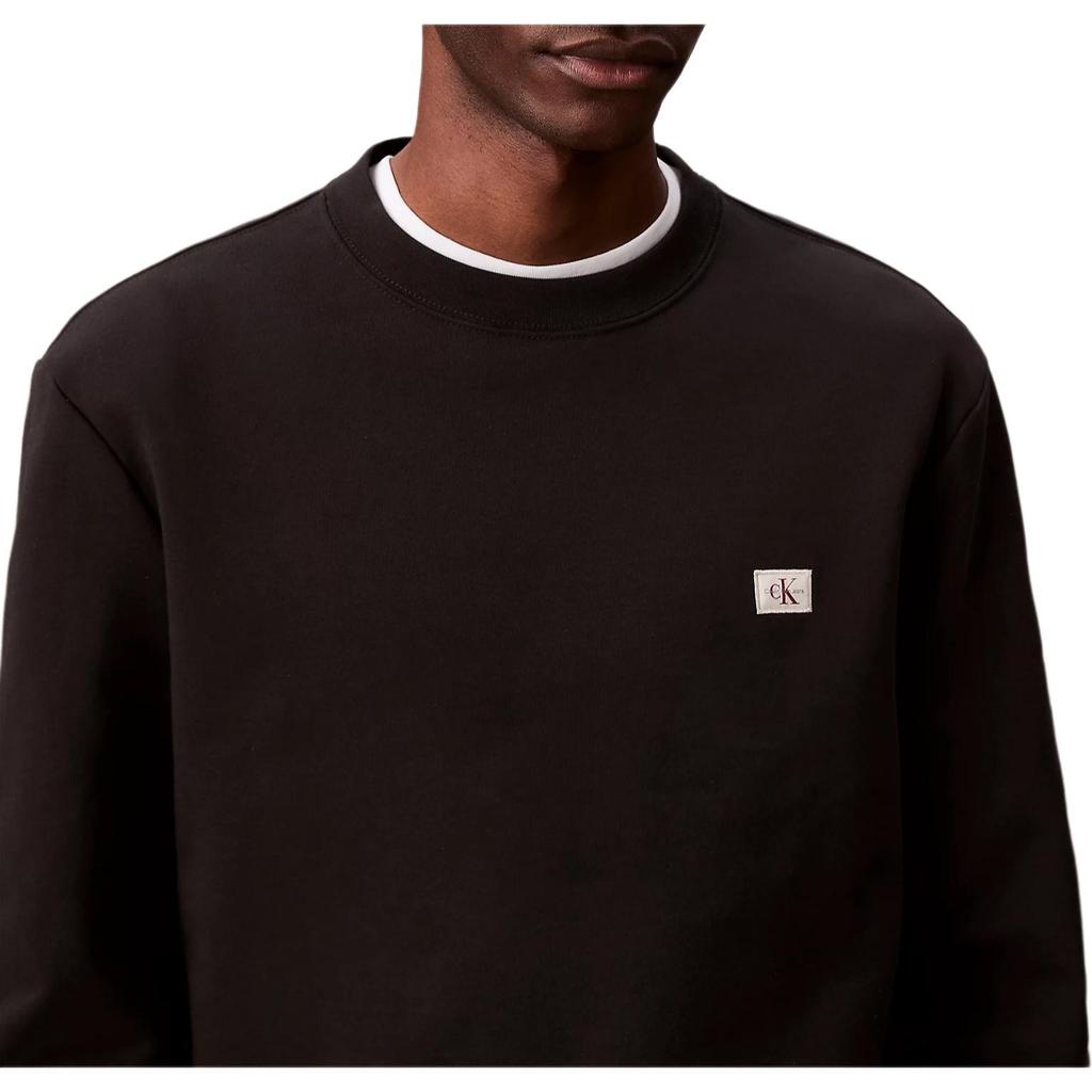 Calvin Klein Versatile Comfortable Badge Ribbed Knit Crew Neck Long Sleeve Sweatshirt Men Sweatshirt LV04RC273G-UB1
