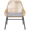 7 Piece Outdoor Dining Set with Cushions Brown Poly Rattan Glass Table