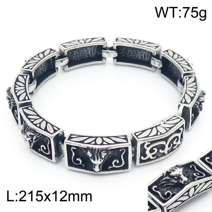Casting Retro Jewelry European And American Trend ,Old Punk Style Lace Skeleton Men 'S Bracelet Lion Head