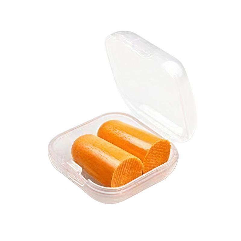 

MEGYONGTH ES1 Soundproof Foam Earplugs - Anti-Snoring, Noise-Reduction, Slow Rebound for Sleep 1 Pair with Case OPP Bag помаранчевий