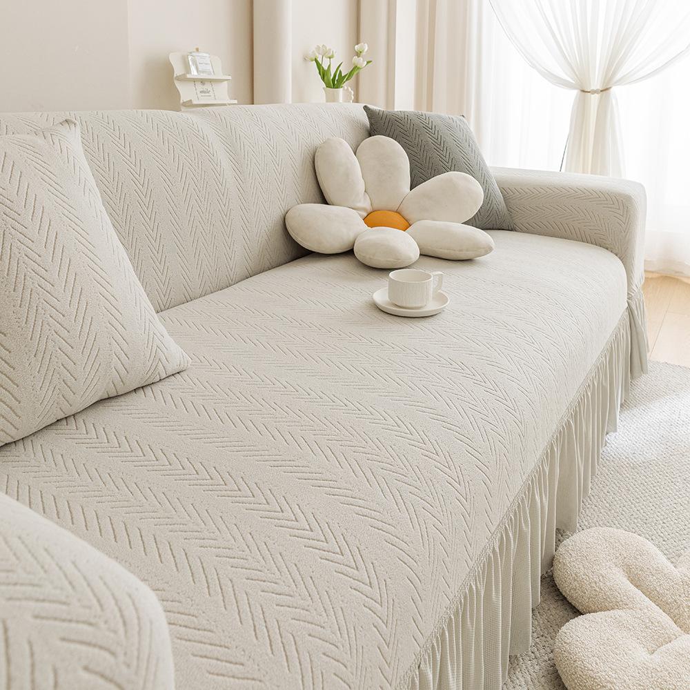 New Skirted Sofa Cover All Purpose Set All Season Universal Cat Scratch Protection Cover Fabric