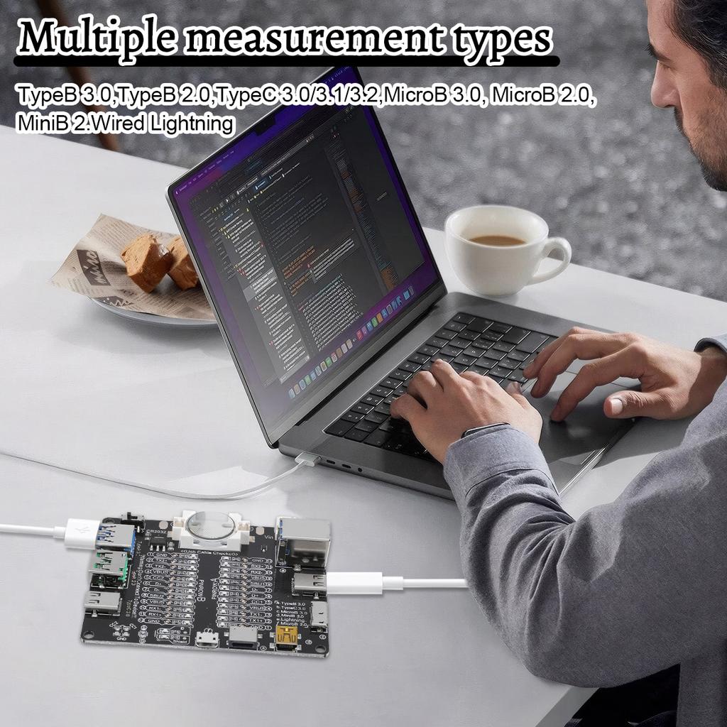 USB Cable Tester Short Circuit Switch Type-C Data Cable Test Board for iOS and Android Test Board Tools With LED Indicators