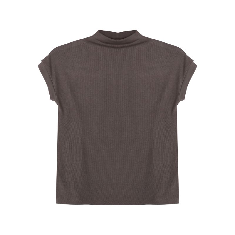 Silm Slim Looking Black Inner Top T-shirt with Short Sleeves