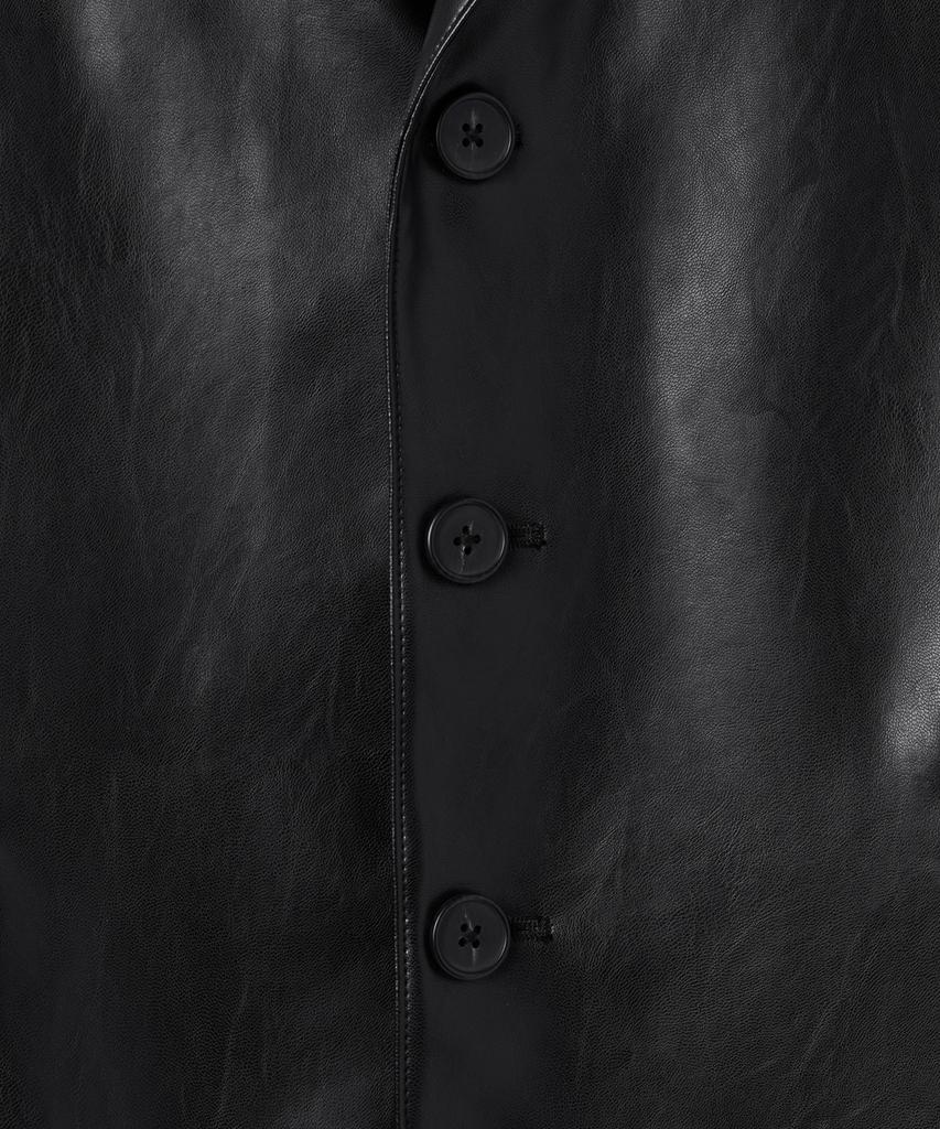 Musinsa Standard Synthetic Leather Oversized 3-Button Blazer [Black]