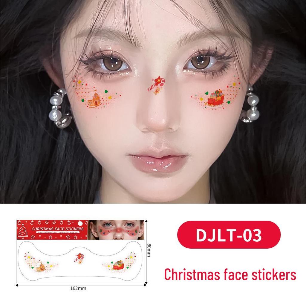 Christmas Tattoo Stickers: Easy-to-Remove Temporary Makeup Tattoos with Tree, Reindeer, and Snowflake Designs.