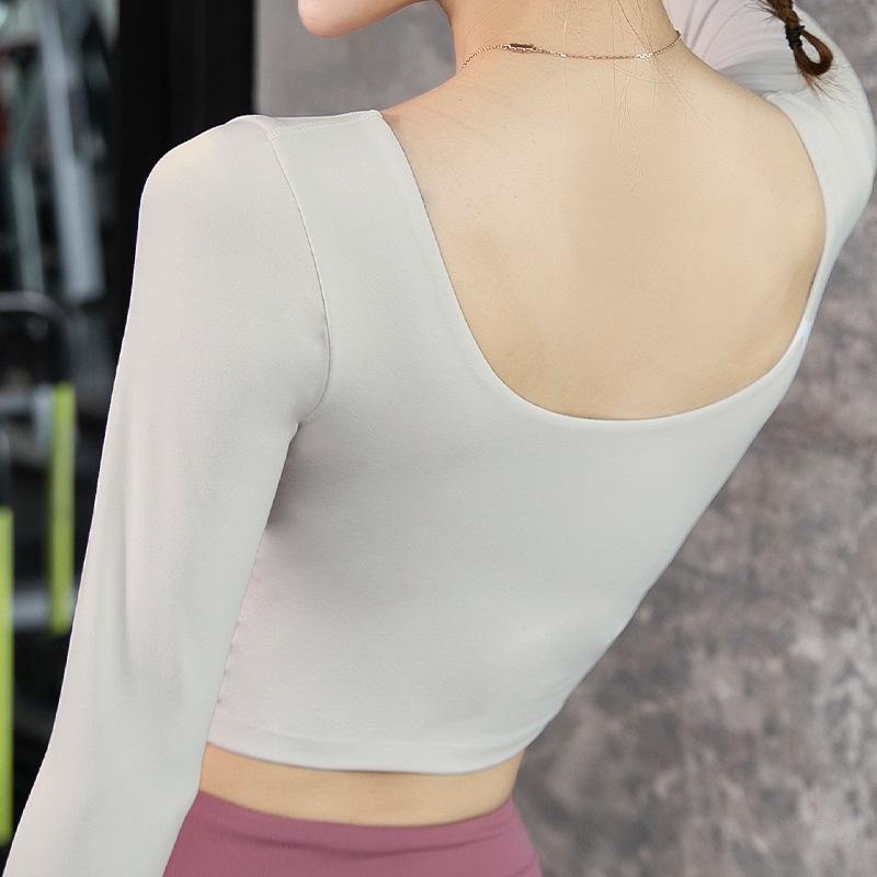Women's Long Sleeve Yoga Top - Fashionable, Round Neck, Autumn Sportswear