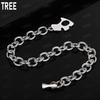 925 Sterling Silver Bone Side Chain Simple Bracelet Gift Jewelry