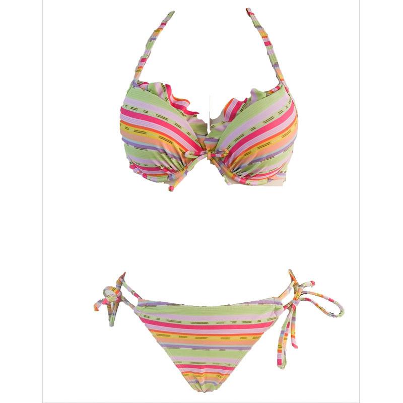 TS JYL-SW227 Floral Plus Size Two-Piece, Conservative Spa Swimwear For Ladies XS