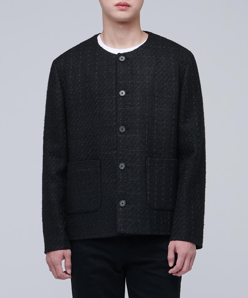Musinsa Standard Round Neck Tweed Jacket [Black]