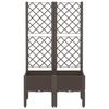 Plant Pot with Trellis Brown 80 X 40 X 142 Cm PP
