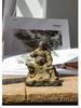 Chinese-Style Martial God Guan Yu Figure: Handmade Natural Rust Desktop Ornament for Living Room or Study