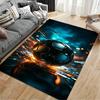 Black Soccer Ball Shining In Colorful Background Suitable for Use As an Anti-slip Game Mat for Living Room and Bedroom Sofas