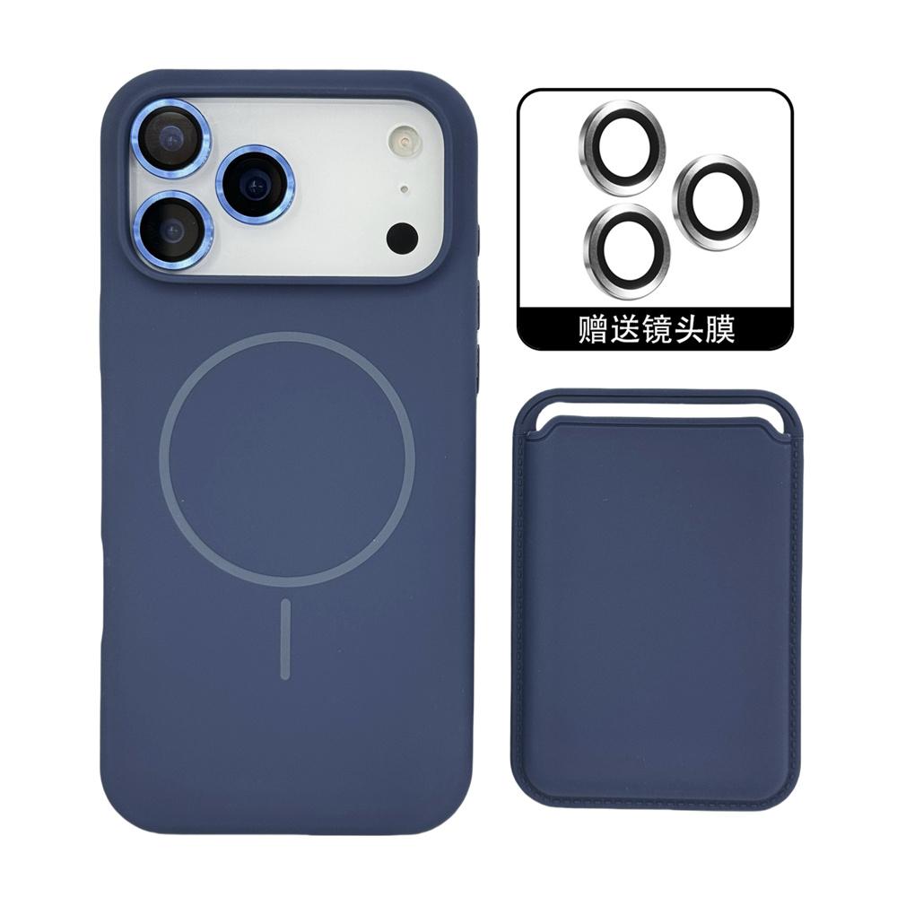 Magnetic Liquid Silicone Case for IPhone 17 Pro Max Air 16 15 14 13 12 with For Magsafe Card Bag Wallet Camera Lens Film Cover