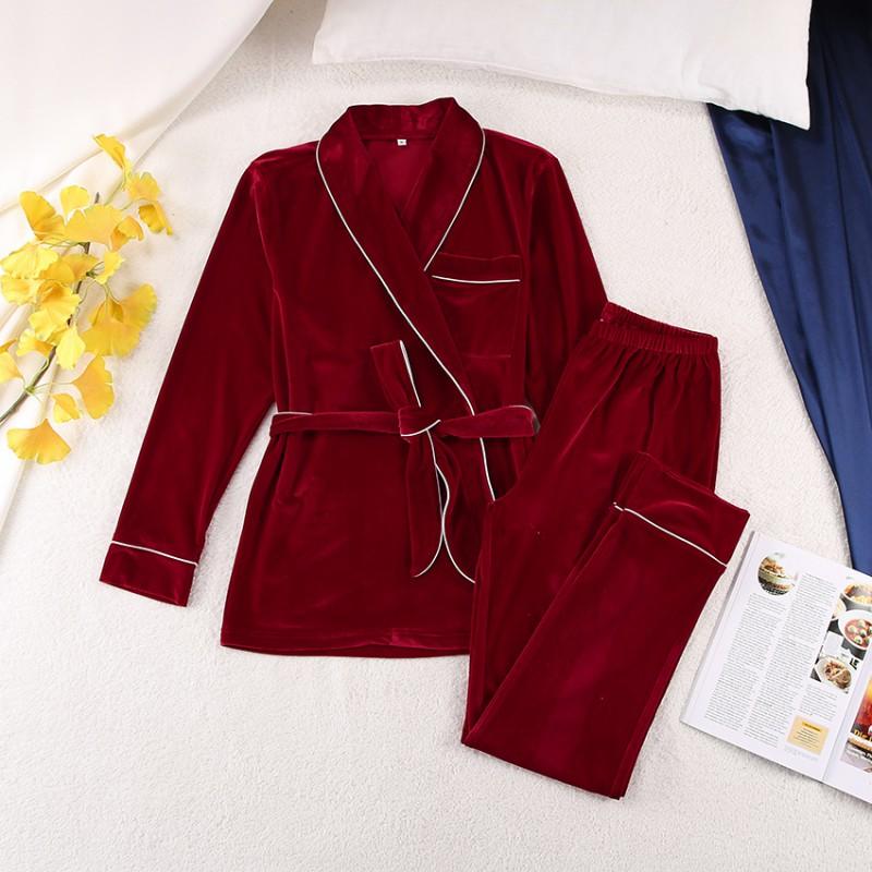 Womens Warm Fleece Pajama Set Long Sleeve Robe Lounge Wear Winter Home Comfort