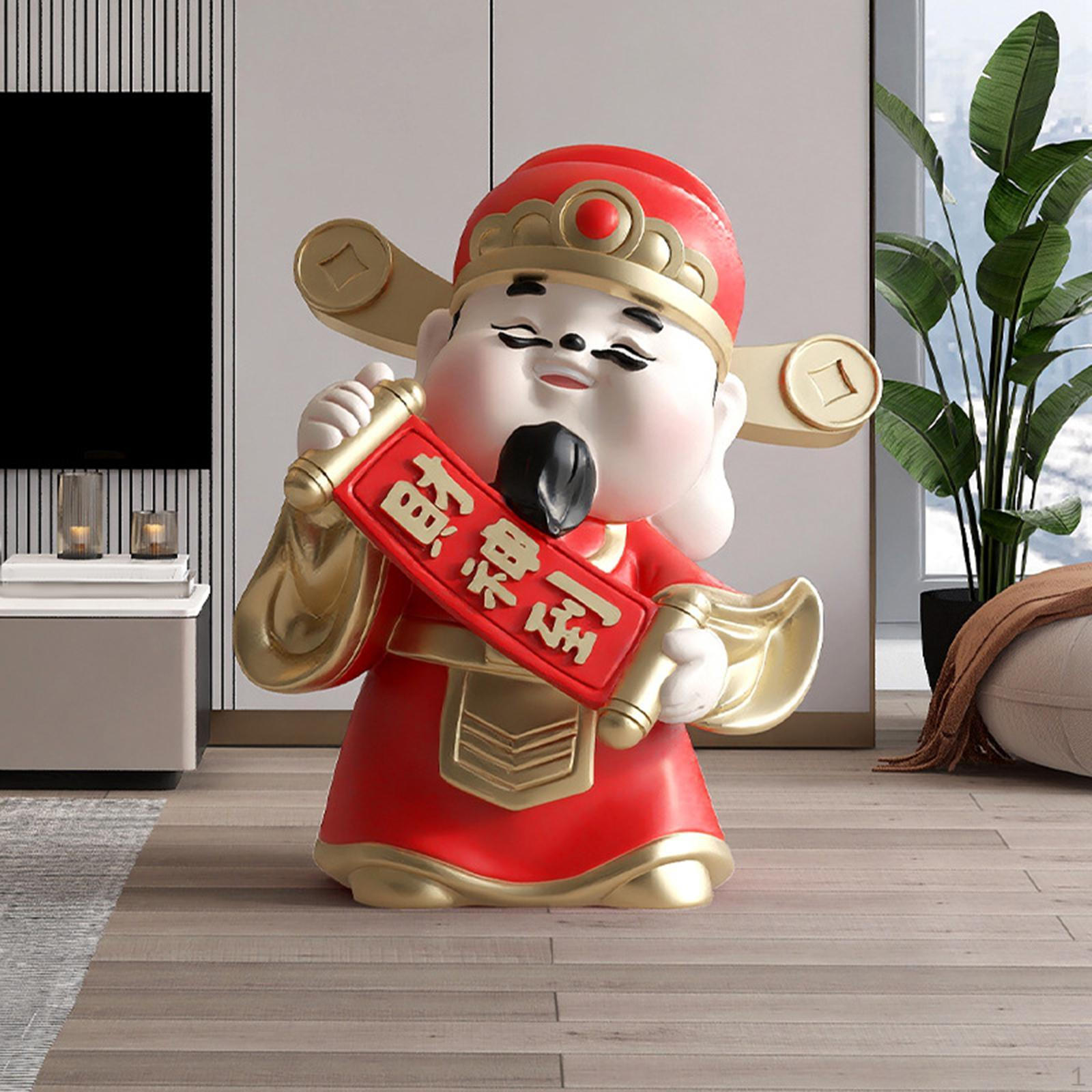 

Статуя Цай Шэнь Фэн-шуй Декор Симпатичный Настольный Декоративный Китайский Чжаоцай Скульптура Бог красный
