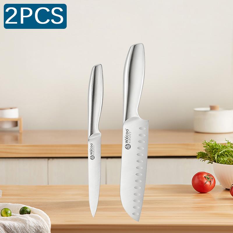 WXCOO Professional Japanese Kitchen Knife Stainless Steel Meat Chopping Knife for Cut Fruit Vegetable Knife with Steel Handle