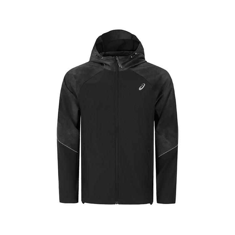 Asics Moisture Wicking Quick Dry Reflective Print Drawstring Hooded Running Jacket Men Jacket 2011D625-001