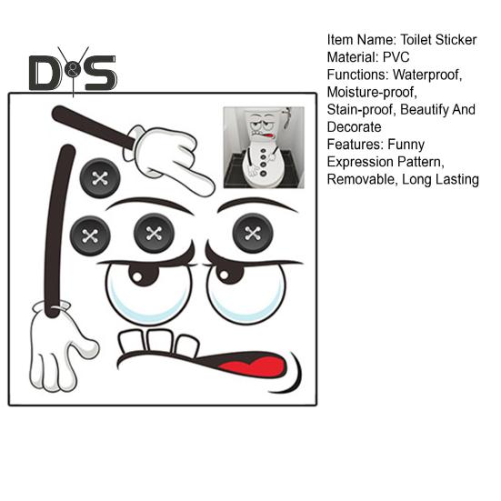Desene animate expresie toaletă autocolant impermeabil detașabil autoadeziv PVC living room baie perete artă amuzant expresie toaletă capac capac decorare