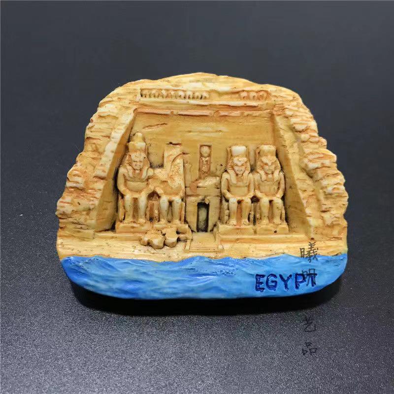Hand-Painted Egypt Pyramids & Sphinx Resin Fridge Magnet - Tourist Souvenir. Free Shipping!