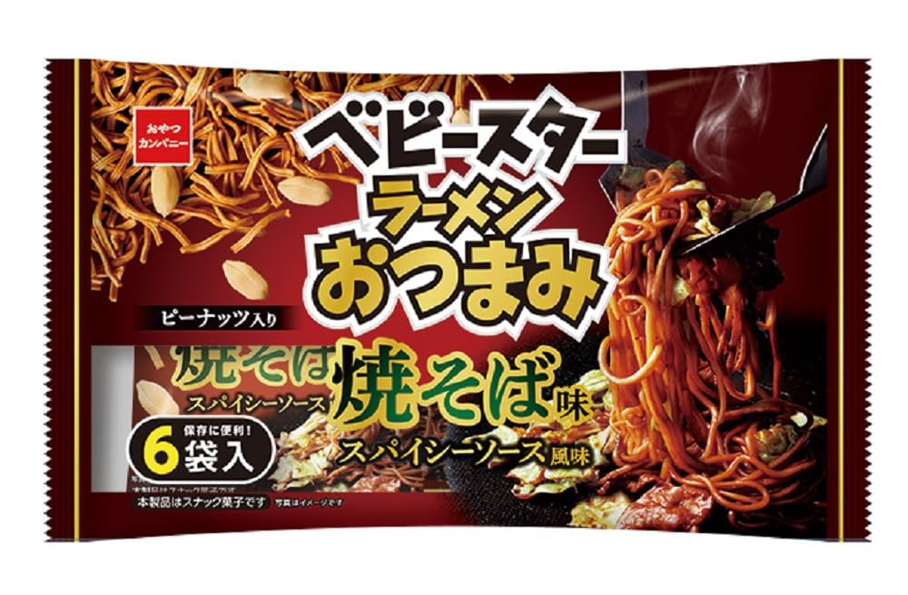 

Oyatsu Company Oyatsu Company Baby Star Ramen Snack Yakisoba Flavor Spicy Sauce Flavor Perfect with 126g x 15 Packets (Limited Quantity) (6 Packets)
