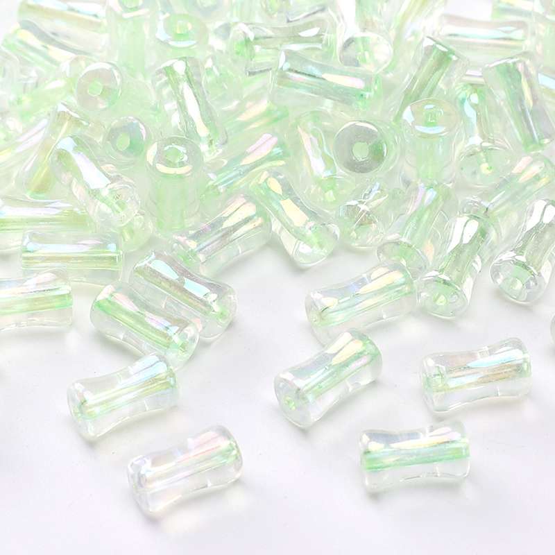 4x8mm Shiny Transparent Bamboo Beads Glass Cylindrical Beads Can Be Used For DIY Jewelry Making Necklace Bracelet