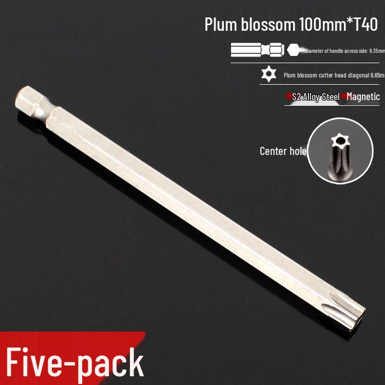 Plum Blossom S2 Magnetic Hex Screwdriver Set - 6.35mm Pneumatic Drill Bit Set