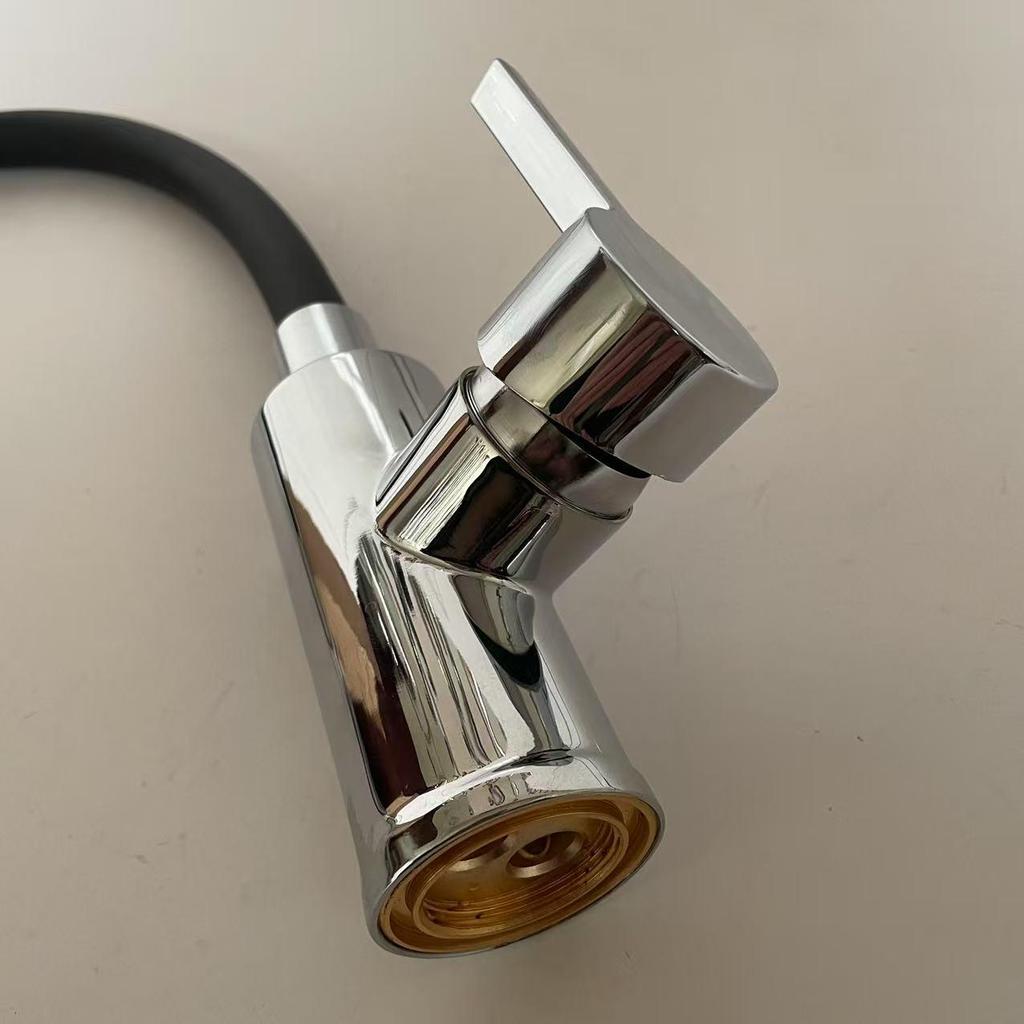 Retractable Silicone Kitchen Faucet with Hot/Cold Water and Splash-Proof Design