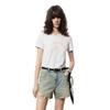 MO&Co. Women's American Retro Contrast Trim Short Sleeve T-Shirt